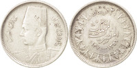 Egypt 2 Piastres Coin, Farouk, British Royal Mint, Silver -