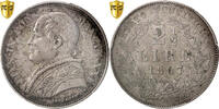 Papal States 2-1/2 Lire Pius IX, Rome, Silver, PCGS, KM:1384 -