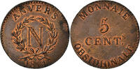 France 5 Centimes Napoleon I, Obsidionale, Anvers, Grand Module, Bronze -