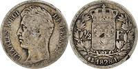 France 1/2 Franc Coin, Charles X, Bayonne, Silver, KM:723.8 -
