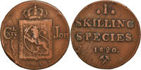 Norway Skilling Coin, Carl XIV, Copper, KM:286 -