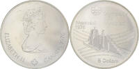 Canada 5 Dollars Coin, Elizabeth II, Olympic village, Silver -