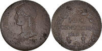 France 5 Centimes Coin, Dupré, Strasbourg, An 6/5, Bronze -