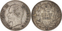 France 20 Centimes Coin, Napoleon III, Napoléon III, Paris -