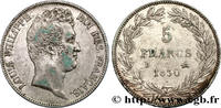 FRANCE 5 francs type Tiolier sans le I, tranche en creux LOUIS-PHILIPPE I Rouen 1830 (37mm, 24,89g, 6h) -