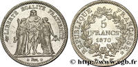 FRANCE 5 francs Hercule III REPUBLIC Paris 1870 (37mm, 25,02g, 6h) -