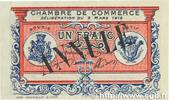 FRANCE regionalism and miscellaneous 1 Franc Annulé FRANCE regionalism and miscellaneous 1 Franc Annulé 1918 UNC- -