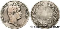 FRANCE 5 francs type Tiolier sans le I, tranche en creux LOUIS-PHILIPPE I Rouen 1830 (37mm, 24,51g, 6h) -