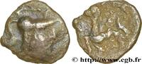 FRANCE Denier à la tête casquée à droite et aux carnyx GALLIA - AULERCI CENOMANI (Area of Le Mans) Le Mans (72) c. 80-50 AC. (12,5mm, 0,82g, 9h) -