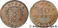 FRANCE 10 cent. Anvers au double L, frappe de l’atelier d LOUIS XVIII Anvers 1814 (34,88mm, 20,81g, 6h) -