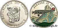 CONGO REPUBLIC 100 Francs Proof Junkers JU 52 de la Swissair CONGO REPUBLIC 1995 (32,7mm, 12,83g, 12h) -