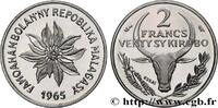 MADAGASCAR Essai 2 Francs - 1 Ariary MADAGASCAR Paris 1965 (19mm, 3,34g, 6h) -