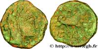 FRANCE Unité ou bronze au taureau, tête stylisée GALLIA - NEDENES (oppidum of Montlaures) 121-45 AC. (24,5mm, 9,03g, 4h) -