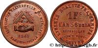 FRANCE Essai de 1 franc, Banque du peuple II REPUBLIC 1848 (23mm, 4,59g, 6h) -