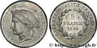 FRANCE Concours de 5 francs, essai en étain par Rogat II REPUBLIC Paris 1848 (37mm, 17,25g, 6h) -