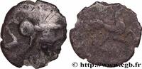 FRANCE Denier à la tête casquée à droite et aux carnyx GALLIA - AULERCI CENOMANI (Area of Le Mans) Le Mans (72) c. 80-50 AC. (12mm, 0,9g, 9h) -