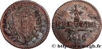 SWITZERLAND - CANTON OF ST. GALLEN 1/2 Kreuzer SWITZERLAND - CANTON OF ST. GALLEN 1816 (15,5mm, 0,77g, 6h) -