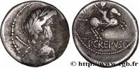 THE REPUBLIC (280 BC to 27 BC) Denier CREPUSIA Rome 82 AC. (18mm, 3,53g, 3h) -