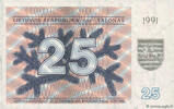LITHUANIA 25 Talonas LITHUANIA 25 Talonas 1991 UNC- -