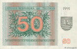 LITHUANIA 50 Talonas LITHUANIA 50 Talonas 1991 AU -