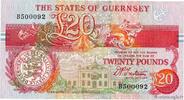 GUERNSEY 20 Pounds Petit numéro GUERNSEY 20 Pounds Petit numéro 1990 AU -