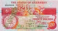 GUERNSEY 20 Pounds Petit numéro GUERNSEY 20 Pounds Petit numéro 1990 AU -