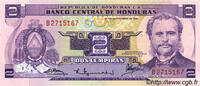 HONDURAS 2 Lempiras HONDURAS 2 Lempiras 1976 UNC -