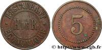 CAFES BRASSERIES AND RESTAURANTS 5 Centimes - Restaurant Économique, H de R CAFES BRASSERIES AND RESTAURANTS Paris n.d. (26mm, 4,62g, 12h) -
