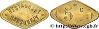 CAFES BRASSERIES AND RESTAURANTS 5 Centimes - Restaurant Sansonnet CAFES BRASSERIES AND RESTAURANTS Paris n.d. (44mm, 6,52g, 12h) -