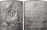 FRANCE Plaquette, Oeuvre nationale de l’enfance BELGIQUE - ROYAUME DE BELGIQUE - ALBERT Ier 1919 (67,5mm, 96,11g, 12h) -