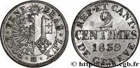 SWITZERLAND - REPUBLIC OF GENEVA 2 Centimes - Canton de Genève SWITZERLAND - REPUBLIC OF GENEVA 1839 (14mm, 1,37g, 6h) -