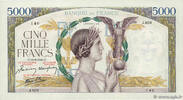 FRANCE 5000 Francs VICTOIRE Impression à plat FRANCE 5000 Francs VICTOIRE Impression à plat 1941 VF+ -