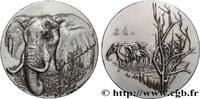 FRANCE Médaille animalière - Éléphant ANIMAUX Monnaie de Paris 1986 (72,5mm, 186,03g, 12h) -