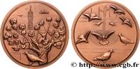 FRANCE Médaille animalière - Pigeons, n°28 ANIMAUX Monnaie de Paris 1988 (75,5mm, 195,50g, 12h) -