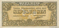 INDONESIA 10 Sen INDONESIA 10 Sen 1945 UNC -