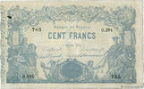 FRANCE 100 Francs type 1862 - Bleu à indices Noirs FRANCE 100 Francs type 1862 - Bleu à indices Noirs 1871 F+ -