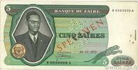 ZAIRE 5 Zaïres Épreuve ZAIRE 5 Zaïres Épreuve 1972 XF -
