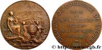 FRANCE Médaille, Visite du président Alexandre Millerand CHAMBRES DE COMMERCE 76 - Dieppe 1921 (40mm, 28,39g, 12h) -