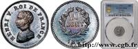 FRANCE Épreuve en argent de 10 Centimes HENRY V COUNT OF CHAMBORD (Belgique ou Angleterre ?) 1832 (17,5mm, 2,07g, 6h) -