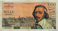 FRANCE 1000 Francs RICHELIEU FRANCE 1000 Francs RICHELIEU 1957 F -