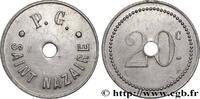 MILITARY JETONS, TOKENS AND COINS 20 Centimes Prisonnier de Guerre MILITARY JETONS, TOKENS AND COINS Saint-Nazaire n.d. (28mm, 1,62g, 6h) -