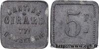 MILITARY JETONS, TOKENS AND COINS 5 Francs - Cantine Girard, 77e d’Infanterie MILITARY JETONS, TOKENS AND COINS Cholet n.d. (19,5mm, 2,38g, 6h) -