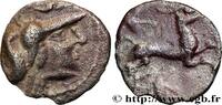 FRANCE Denier à la tête casquée à droite et aux carnyx GALLIA - AULERCI CENOMANI (Area of Le Mans) Le Mans (72) c. 80-50 AC. (12,5mm, 0,93g, 10h) -