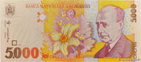 ROMANIA 5000 Lei ROMANIA 5000 Lei 1998 UNC- -
