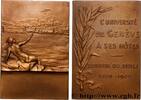 FRANCE Plaquette, 350e anniversaire de l’Université de Ge UNIVERSITÉS Suisse, Genève 1909 (59,5mm, 71,14g, 12h) -