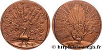 FRANCE Médaille, Le paon ANIMAUX Monnaie de Paris 1974 (69mm, 153,47g, 12h) -