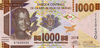 GUINEA 1000 Francs GUINEA 1000 Francs 2018 UNC -