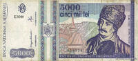 ROMANIA 5000 Lei ROMANIA 5000 Lei 1993 F -