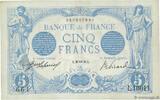 FRANCE 5 Francs BLEU FRANCE 5 Francs BLEU 1916 VF+ -