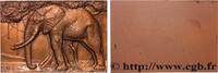 FRANCE Plaquette animalière - Éléphant, refrappe ANIMAUX Monnaie de Paris (1936)/1979 (50mm, 151,54g, 12h) -